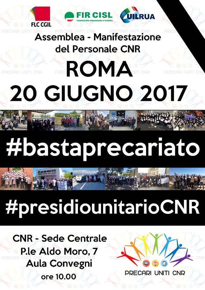 CNR, assemblea-manifestazione 20 giugno 2017 a Roma
