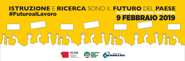 Manifestazione nazionale Cgil, Cisl e Uil a Roma 9 febbraio 2019