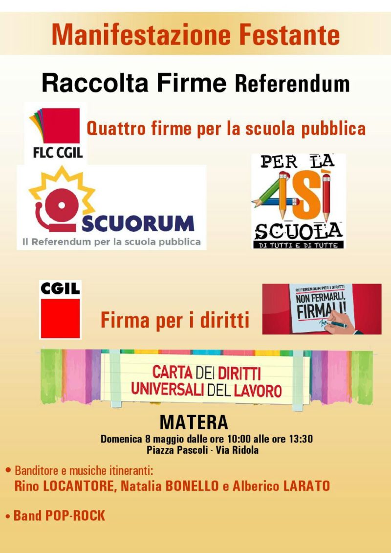 Referendum scuola 8 maggio 2016 Matera