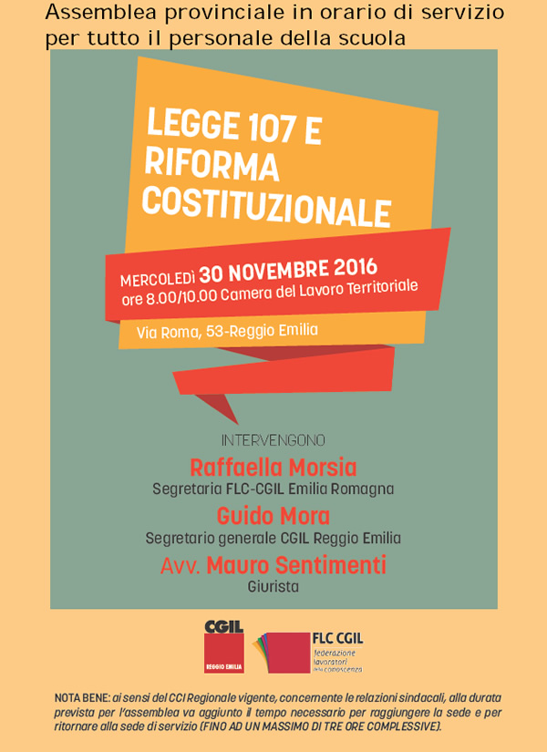 Assemblea provinciale a Reggio Emilia 30 novembre 2016