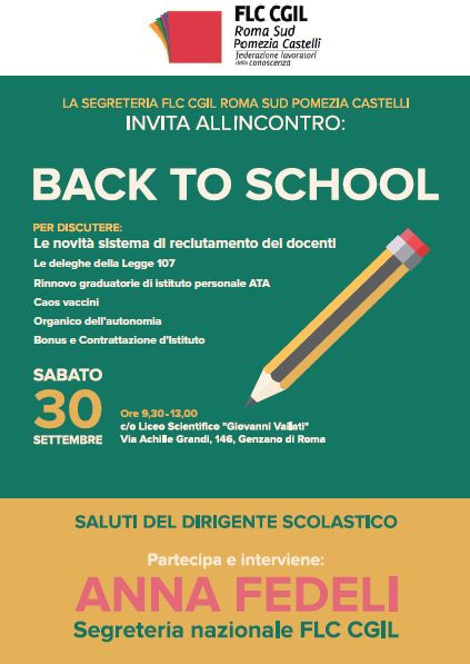 Back to school, Roma 30 settembre 2017