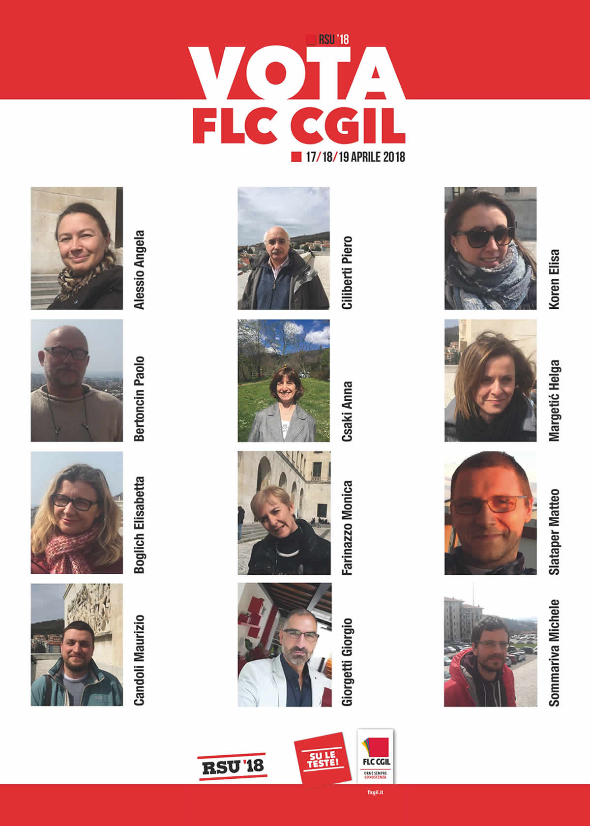 Elezioni RSU 2018, presentazione candidati FLC CGIL Università Trieste