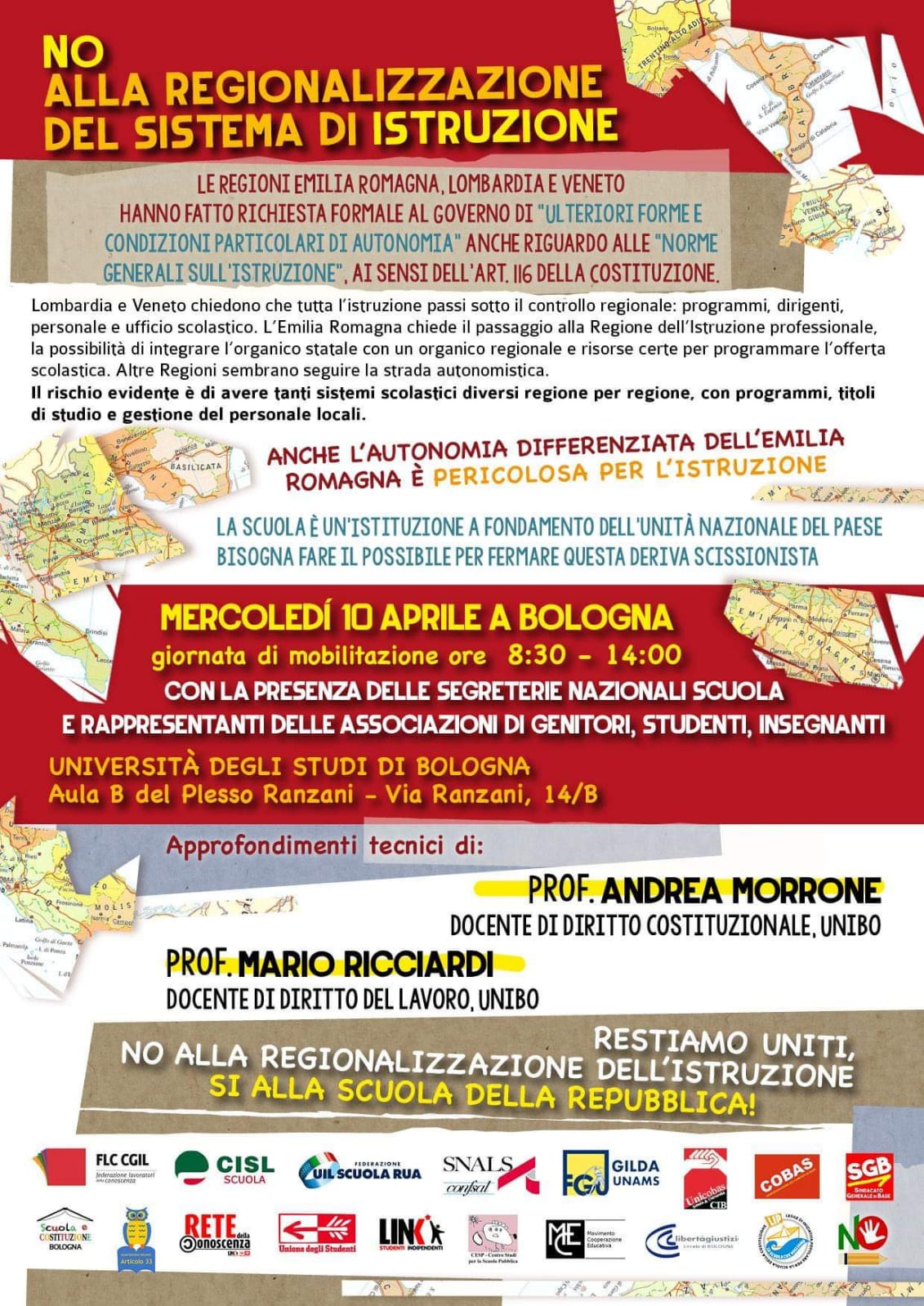 Autonomia differenziata, giornata di mobilitazione a Bologna il 10 aprile