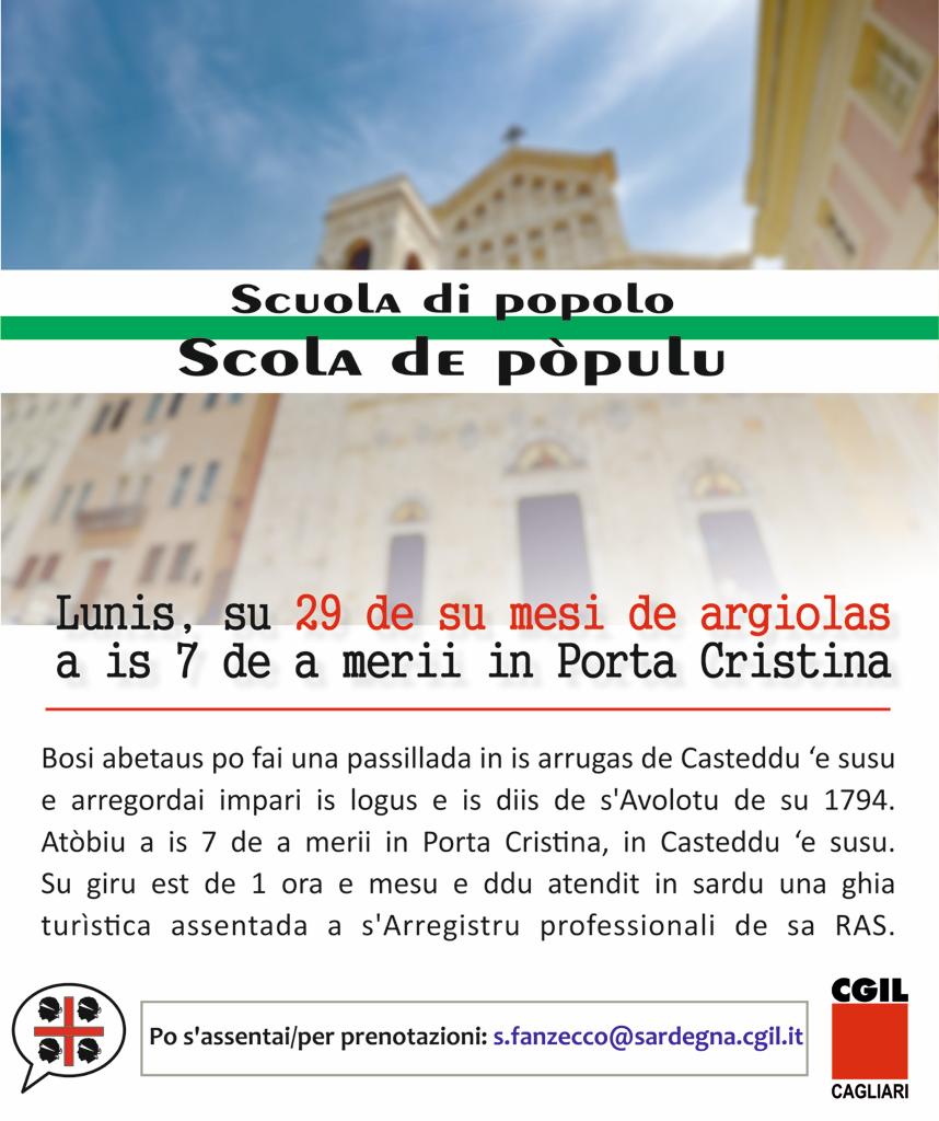 Scuola del Popolo, il 29 luglio appuntamento a Cagliari