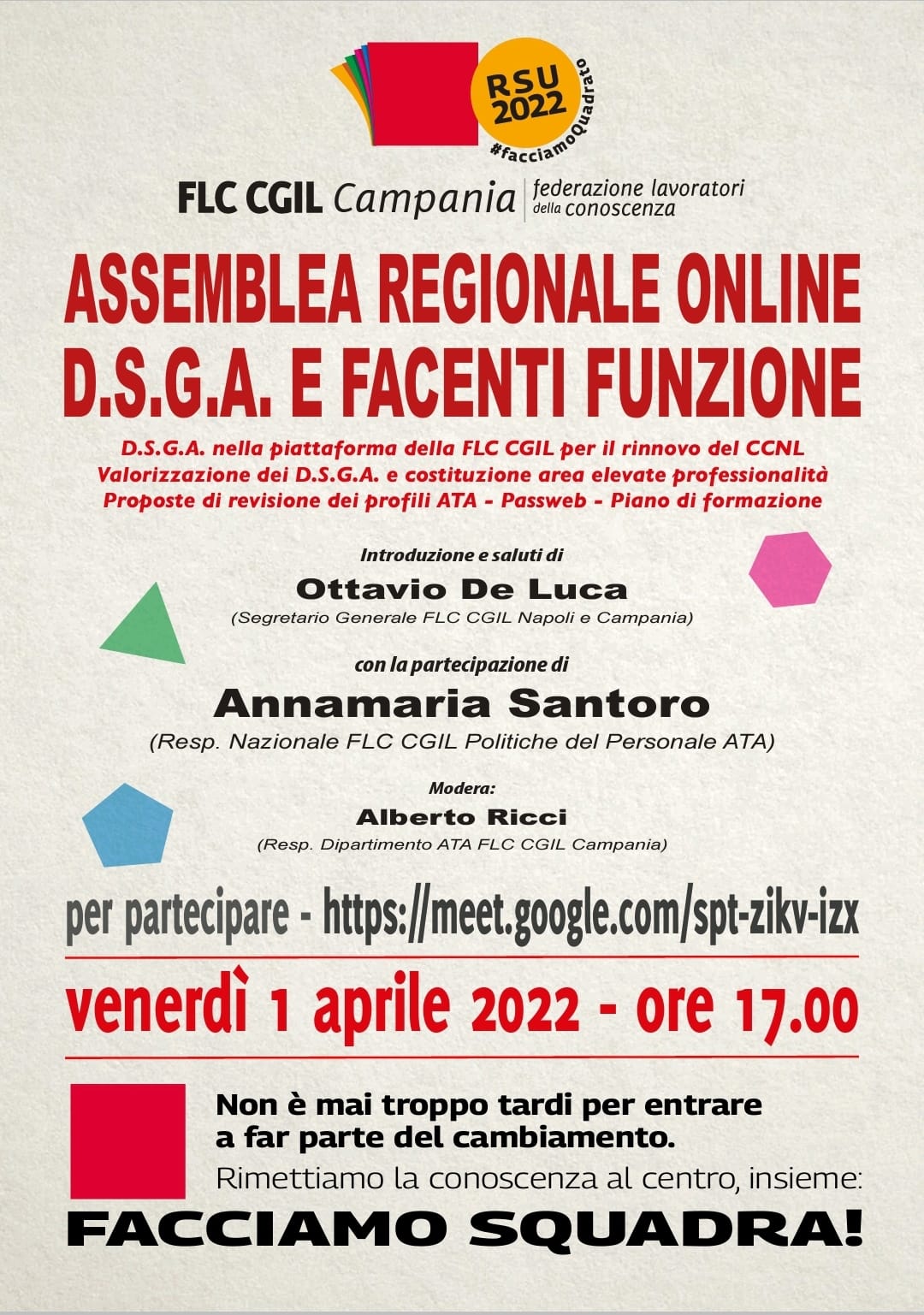Assemblea online DSGA 1 aprile 2022