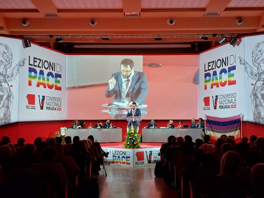 Uma lição de paz de Perugia.  Abre hoje o 5º congresso da FLC CGIL